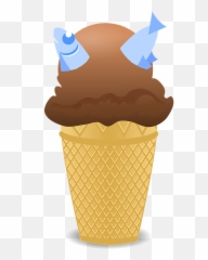 Ice Cream Sardines Fish - Cone Vector Ice Cream Png Emoji,Hot Chocolate Emoji