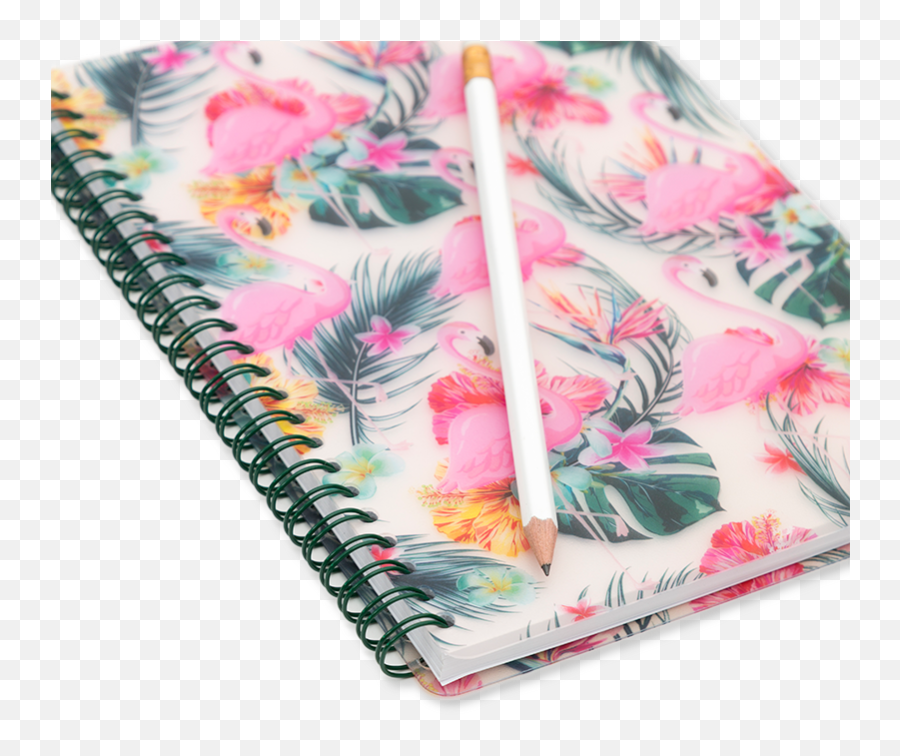 Flamingo Palm Springs A5 Poly Notebook - Sketch Pad Emoji,Find The Emoji The Notebook