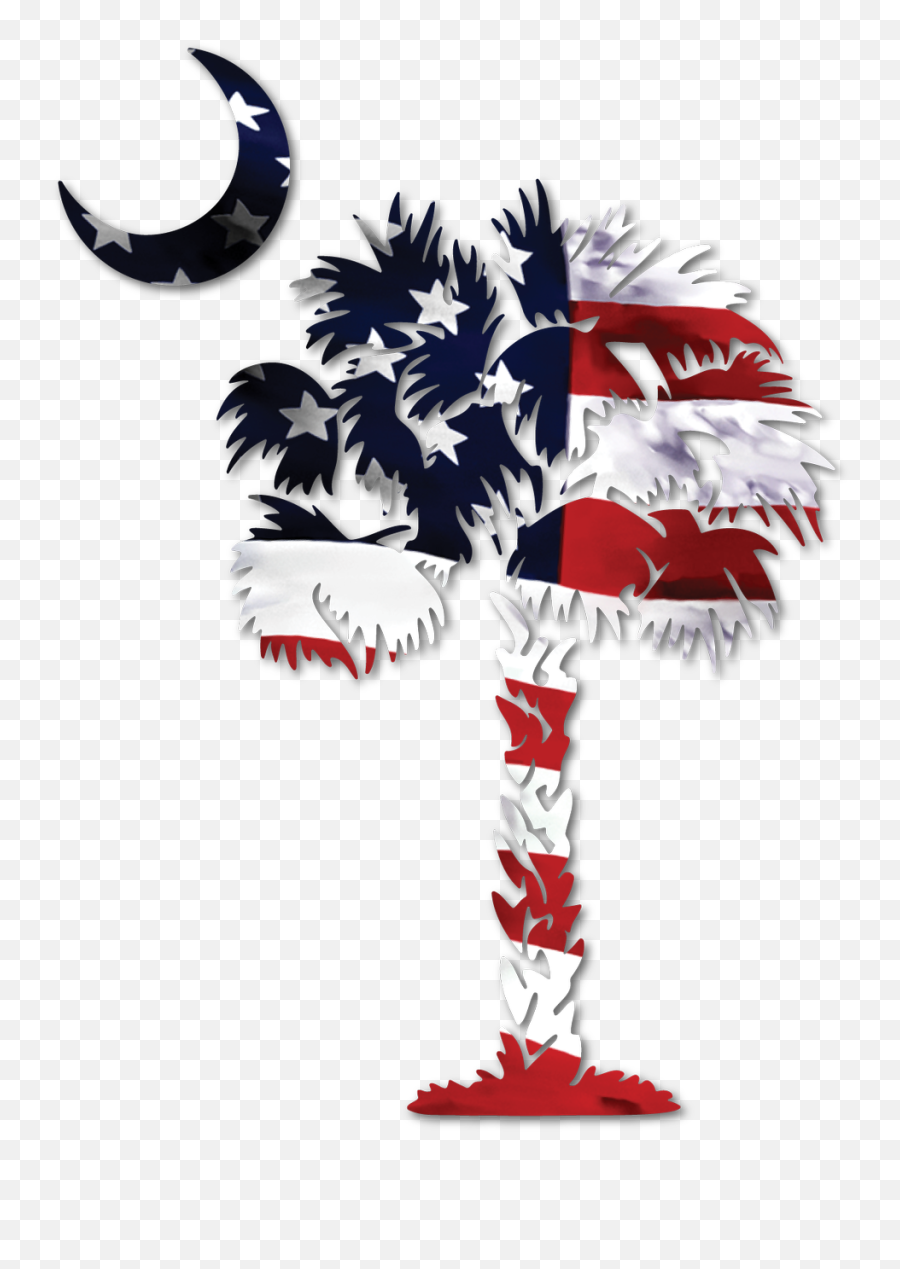 Country Flag With Palm Tree And Moon - American Flag Palmetto Tree Emoji,South Carolina Flag Emoji