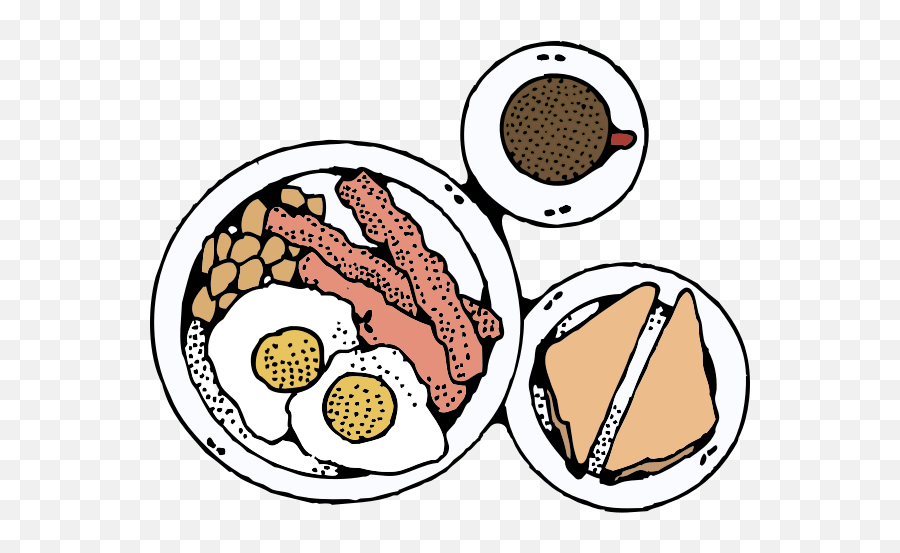 Breakfast Of Bacon And Eggs - Meal Clipart Black And White Emoji,Pizza Emoticon