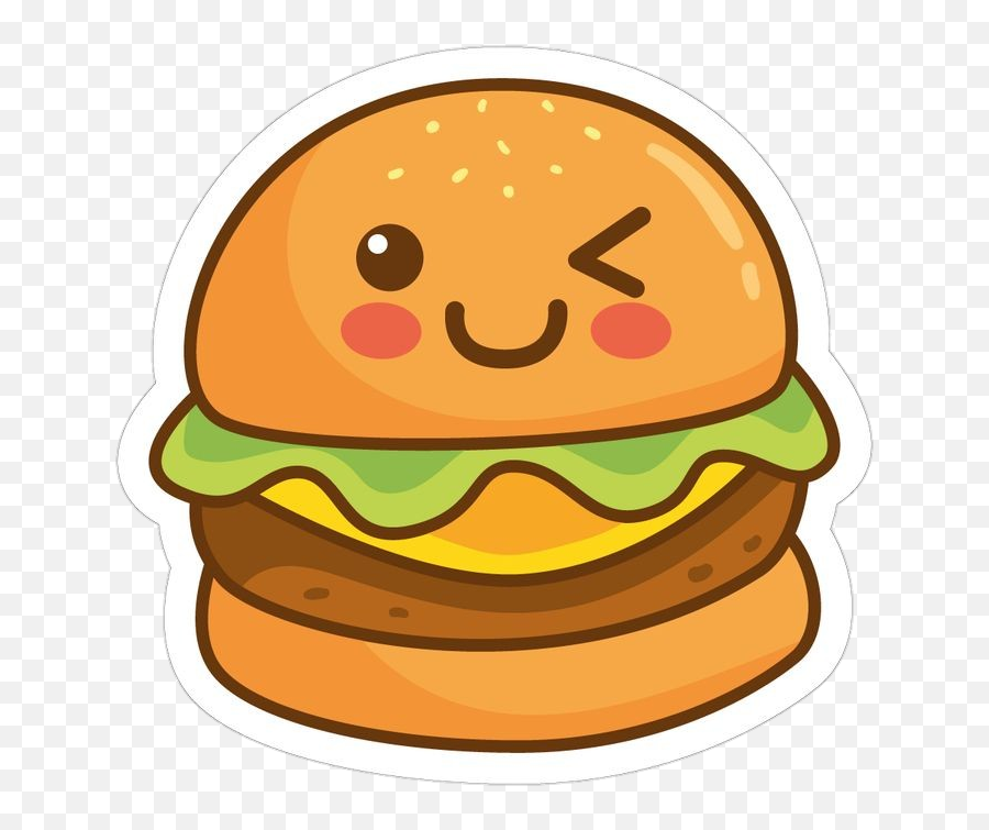 Sticker - Clipart Cute Hamburger Emoji,Hamburger Emoticon