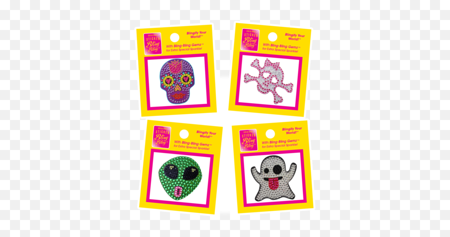 Spooky Sparkles 4 - Pack Sticker Bling Bling Baby Toys Emoji,Emoji Sparkles