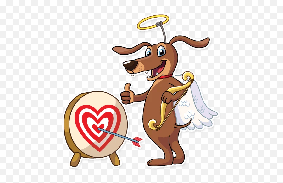 Cupid Dog Love Stickers By Mujahid Zafar - Cupid Dog Telegram Sticker Emoji,Cupid Emoji