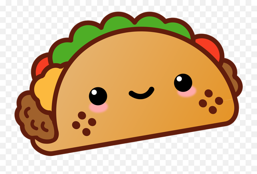 Kawaii - Cartoon Cute Taco Emoji,Taco Emoji Png