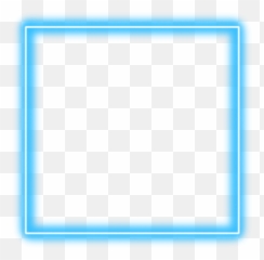 Blue Neon Square Border Png Freetoedit - Cornici Per Fogli A3 Emoji