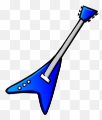 Blue Electric Guitar - Cartoon Emoji