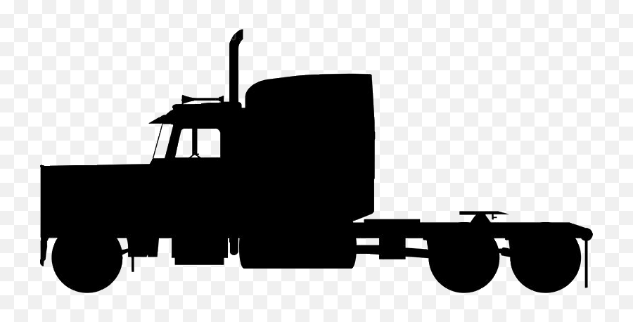 Semi - Silhouette Semi Truck Decal Emoji,Semi Truck Emoji