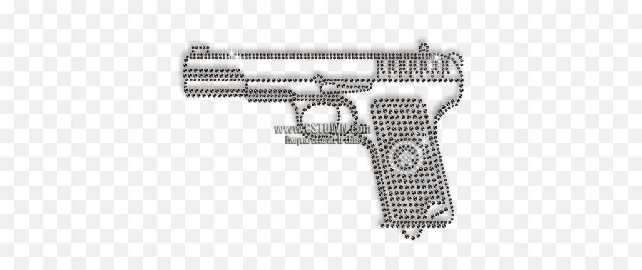 Cool Black Gun Rhinestone Iron On Transfers For Man - Cstown Revolver Emoji,Pistol Emoji