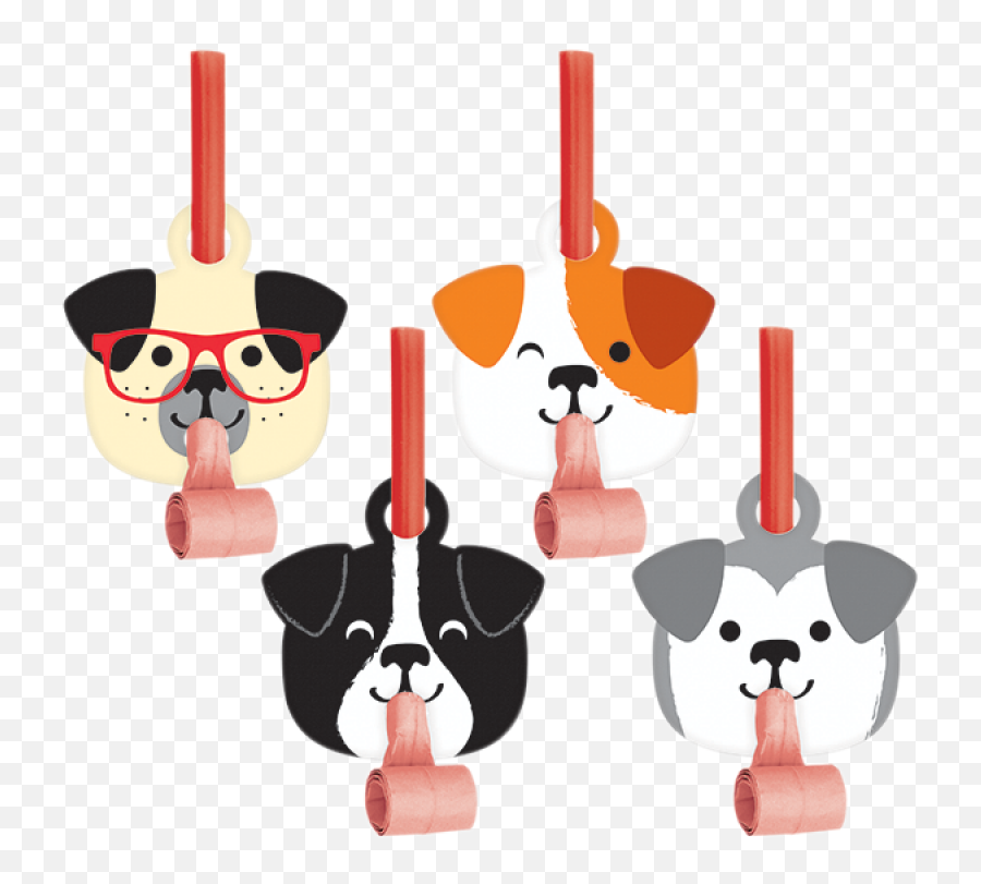 Dog Party Blowouts With Medallions Balloon Agencies - Espantasuegras De Perros Emoji,Dog Emoticons