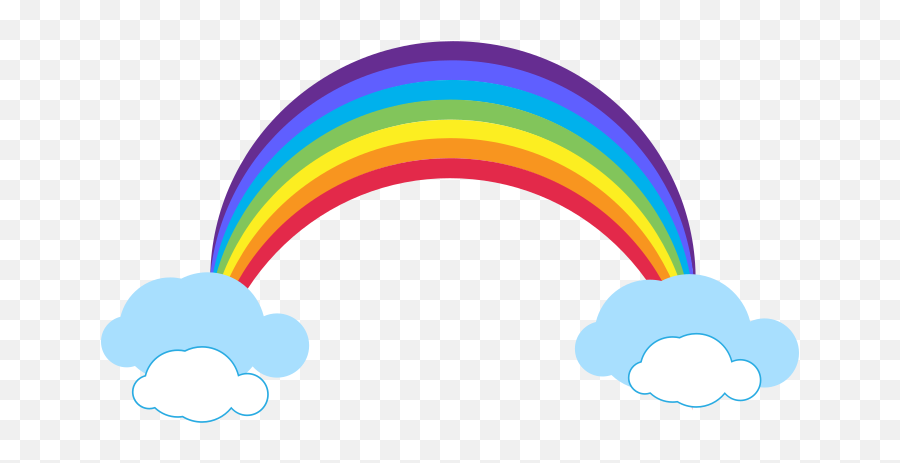 Rainbow And Clouds Clipart Free Svg File - Svgheartcom Color Gradient Emoji,Rainbow Heart Emoji