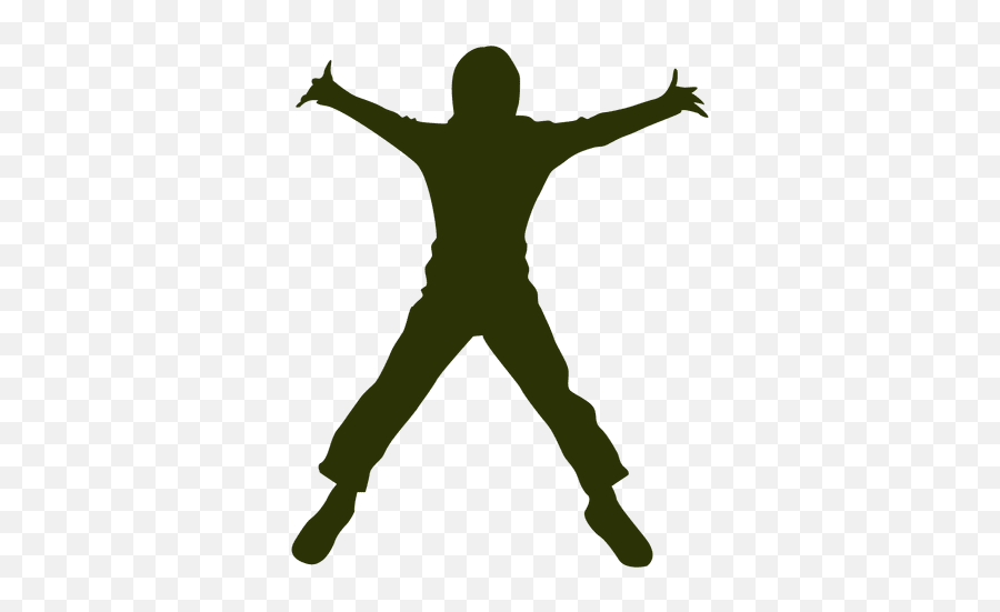 Boy Jumping Air Silhouette 1 - Transparent Png U0026 Svg Vector File Jumping Jack Silhouette Png Emoji,Arms Raised Emoji