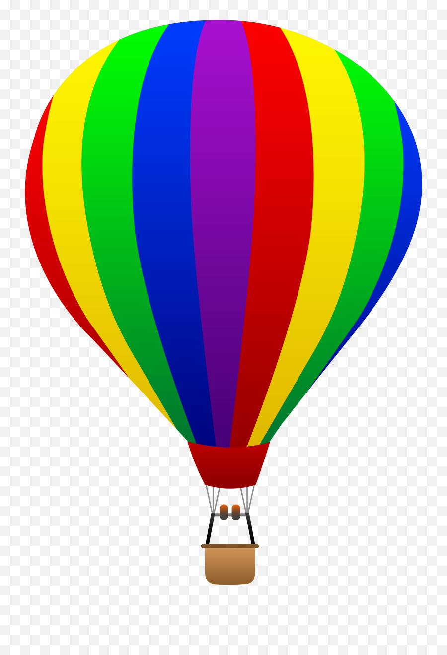 Free Clip Art Of A Fun Rainbow Striped Hot Air Balloon - Parachute Clipart Emoji,Hot Air Balloon Emoji