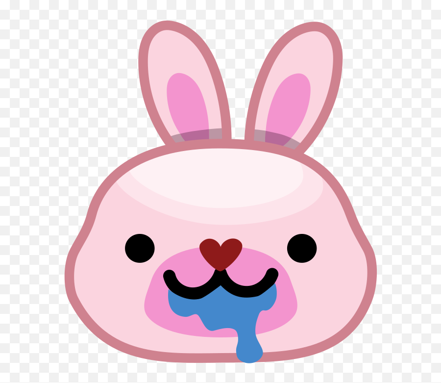 Pink Bunny Drooling Clipart - Happy Emoji,Drooling Emoji Png