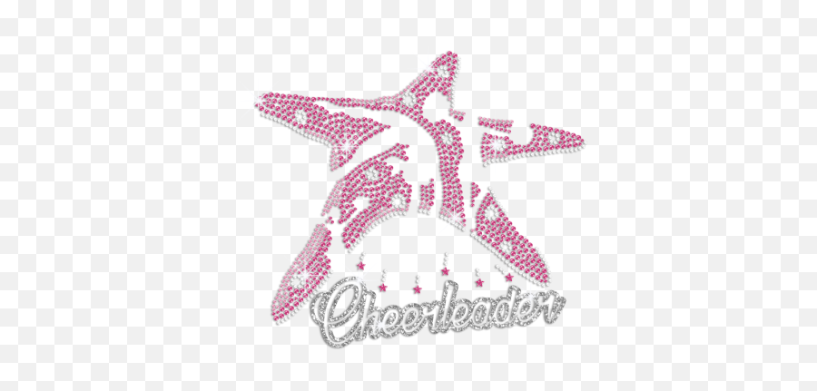 Cheerleader Sea Star Design Iron On Glitter Rhinestone - Girly Emoji,Star Emotion