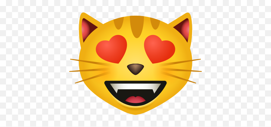 Gato Sorridente Com Olhos De Coração Ícone - Icon Emoji,Emoji Olhos