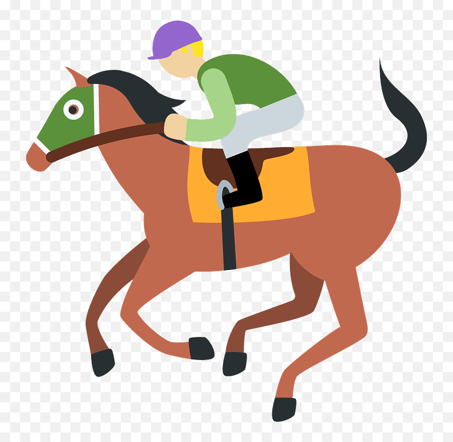 Horse Racing Emoji Clipart - Horse Racing Emoji,Man And Horse Emoji