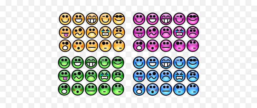 Glossy Smiley Set - Emotional Health Clipart Emoji,Shocked Emoji