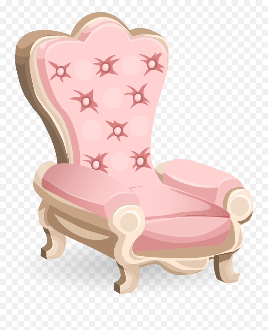 Pink Royal Chair Seat Vector Clipart - Chair Emoji,Pink Flamingo Emoji