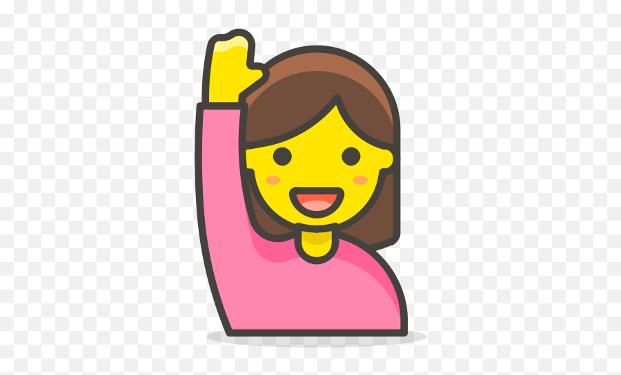 Hand Raising Woman Icon - Emojis De Familia,Shrugging Woman Emoji