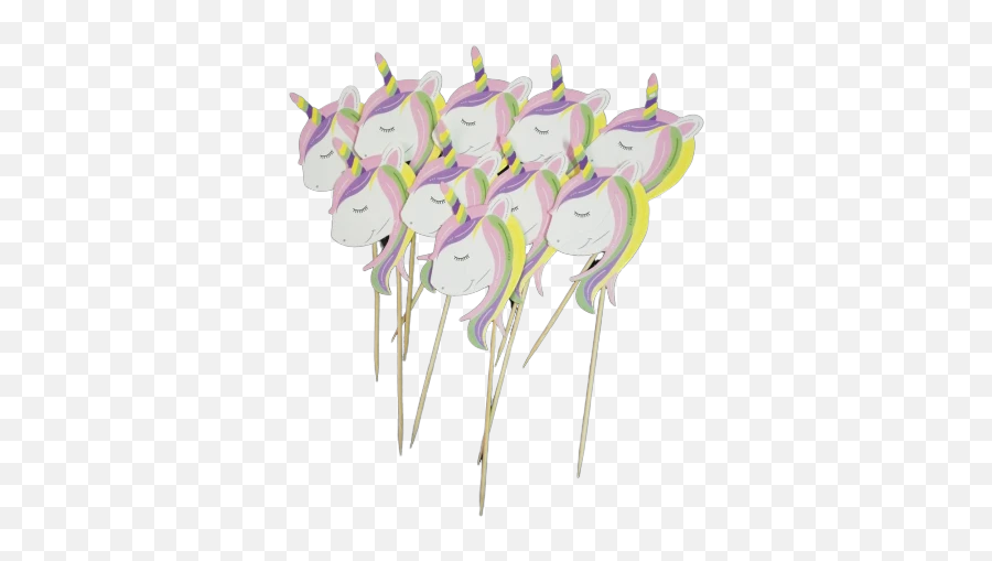 10 Unicorn Cupcake Toppers Toothpicks - Putter Emoji,Resistor Emoji