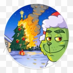 Fröhliche Weihnachten Whatsapp Stickers - Grinch Christmas Tree Cartoon Emoji,Grinch Emoji