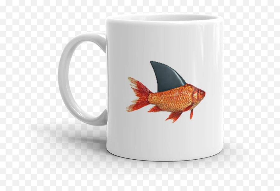 Shark Fin Goldfish Mug - Divorce Mug Emoji,Goldfish Emoji