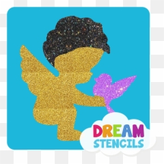 Cupid And Dove Glitter Tattoo Stencil - Hp 5pc Pack Fairy Emoji,Cupid Emoji