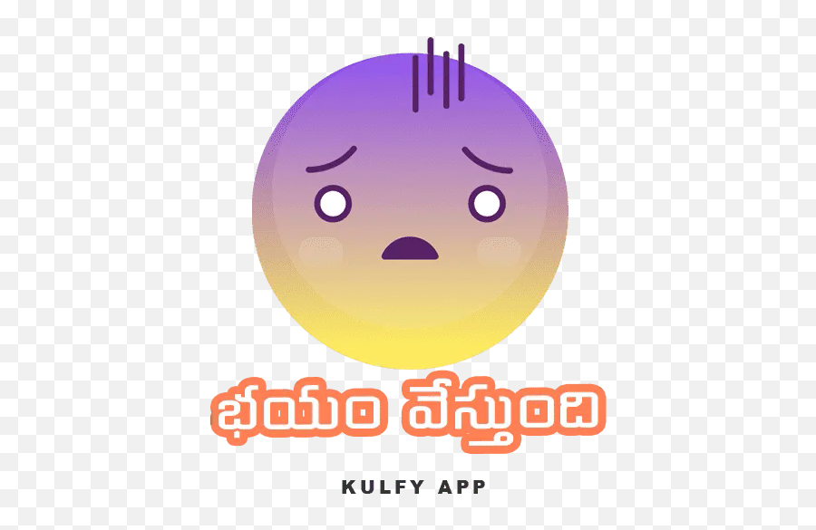 Bhayam Vesthundhi Sticker - Emoji Text Stickers Kulfy Rao Ramesh Whatsapp Stickers,Emotion Icons For Texting