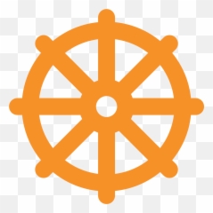 Wheel Of Dharma Emoji Clipart Free Download Transparent - Dhamma Chakra With Buddha Hand,Yin Yang Emoticon