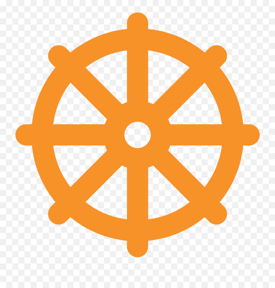 Wheel Of Dharma Emoji Clipart Free Download Transparent - Dhamma Chakra With Buddha Hand,Yin Yang Emoticon