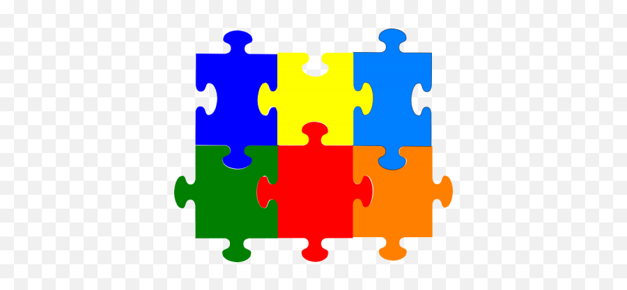 Jigsaw Puzzle Pieces Clip Art Picture - Puzzle 6 Pieces Colored Emoji,Emoji Puzzle Piece