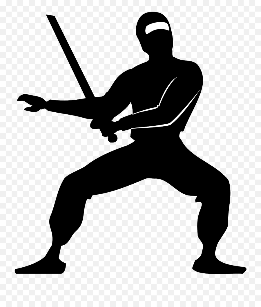 Ninja Japan Fighter Martial Arts - Clipart Black And White Ninja Emoji,Soccer Emoji Shirt