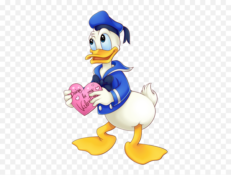 Donald Duck Valentine - Donald Duck With Hearts Emoji,Donald Duck Emoji