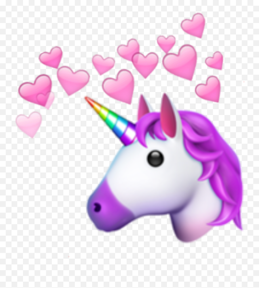 Hearts Unicorn Emoji - Transparent Unicorn Emoji Png,Unicorn Emoji Sticker