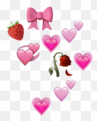 Milukyun Iphone Iphoneemoji Emoji Emojis Rose Pink Hear - Heart,Fruit Emojis