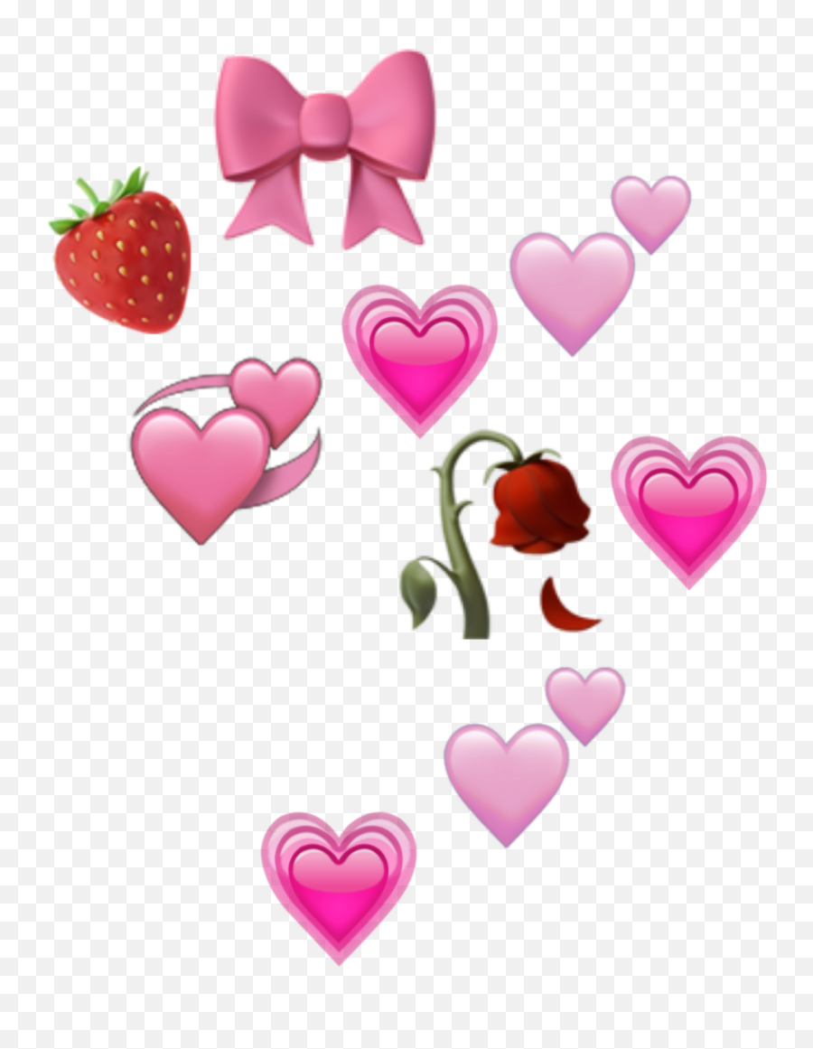 Milukyun Iphone Iphoneemoji Emoji Emojis Rose Pink Hear - Heart,Fruit Emojis