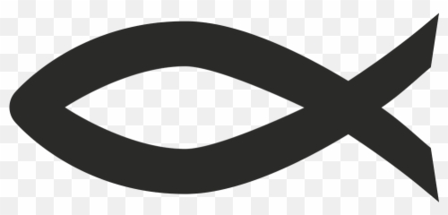 Ichthys Jesus Christ - Christian Fish Clipart Black And White Emoji