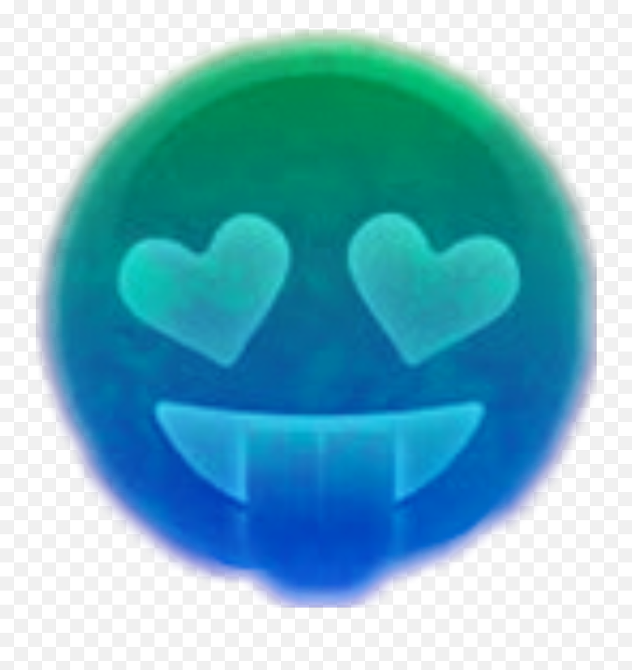 Emoji Blue Green Hearts Tongue Smile - Smiley,Green Tongue Emoji