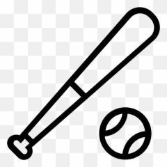 Baseball Bat Cross With Ball Banner - Clipart Of And Emoji
