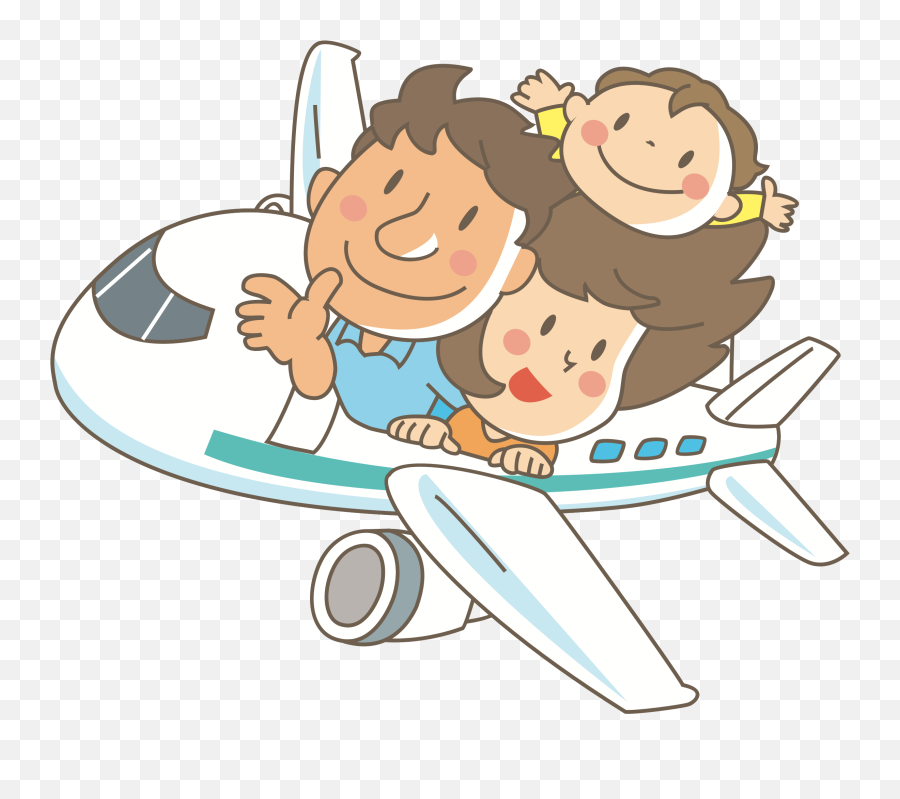 Download Big Family Clipart Png - Family In Airplane Clipart Flight Clipart Emoji,Airplane Emoji Png