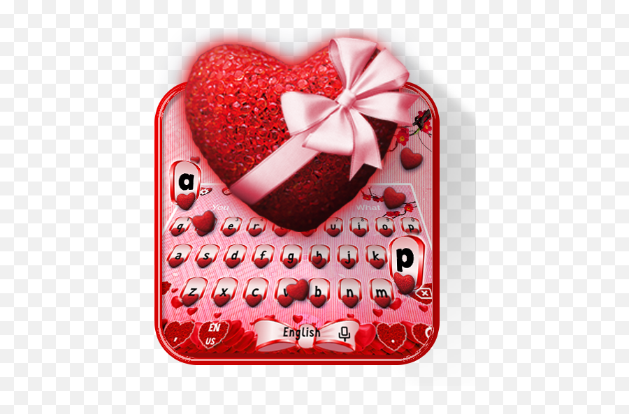 Red Crystal Bow Heart Keyboard Theme - Aplikacionet Në Heart Emoji,Heart Bow Emoji