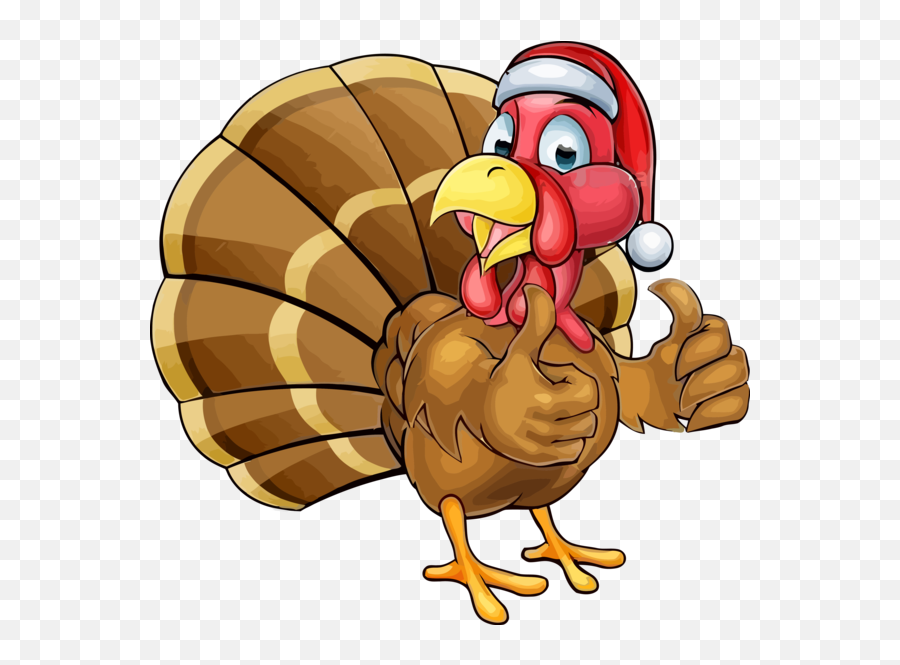 Cartoon Rooster For Thanksgiving Turkey - Turkey In A Santa Hat Emoji,Rooster Emoticon
