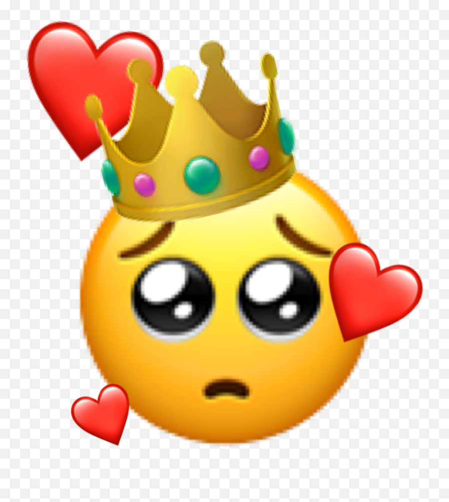 Crown Hearts Heart Emoji Aww Sticker By Evie22 - Happy,Original Emojis