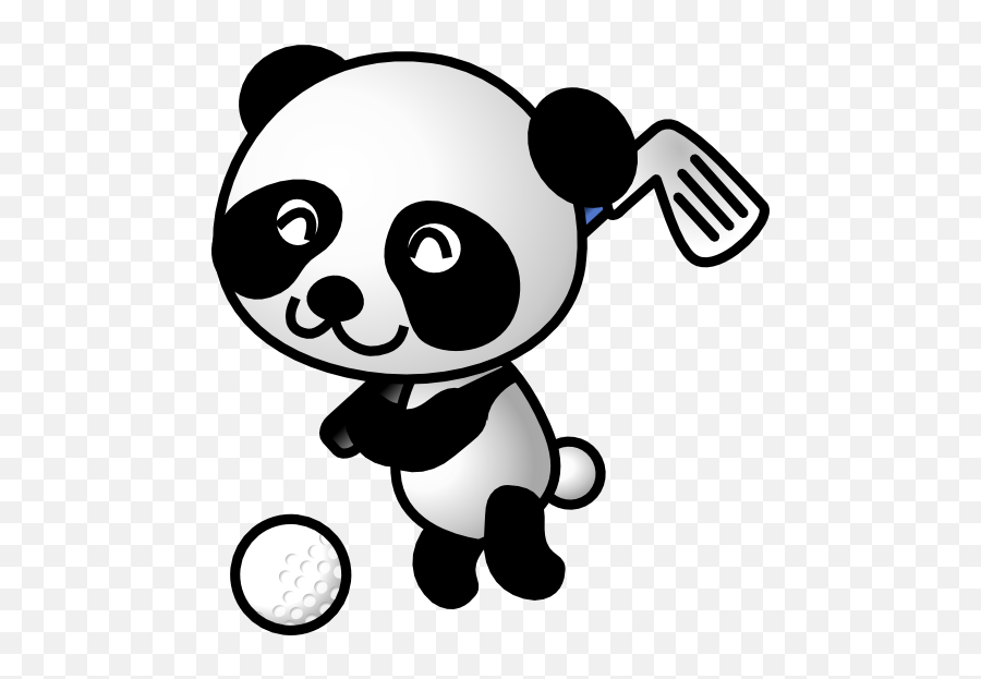 Golf Panda Clipart - Panda Golf Emoji,Golf Emoticons