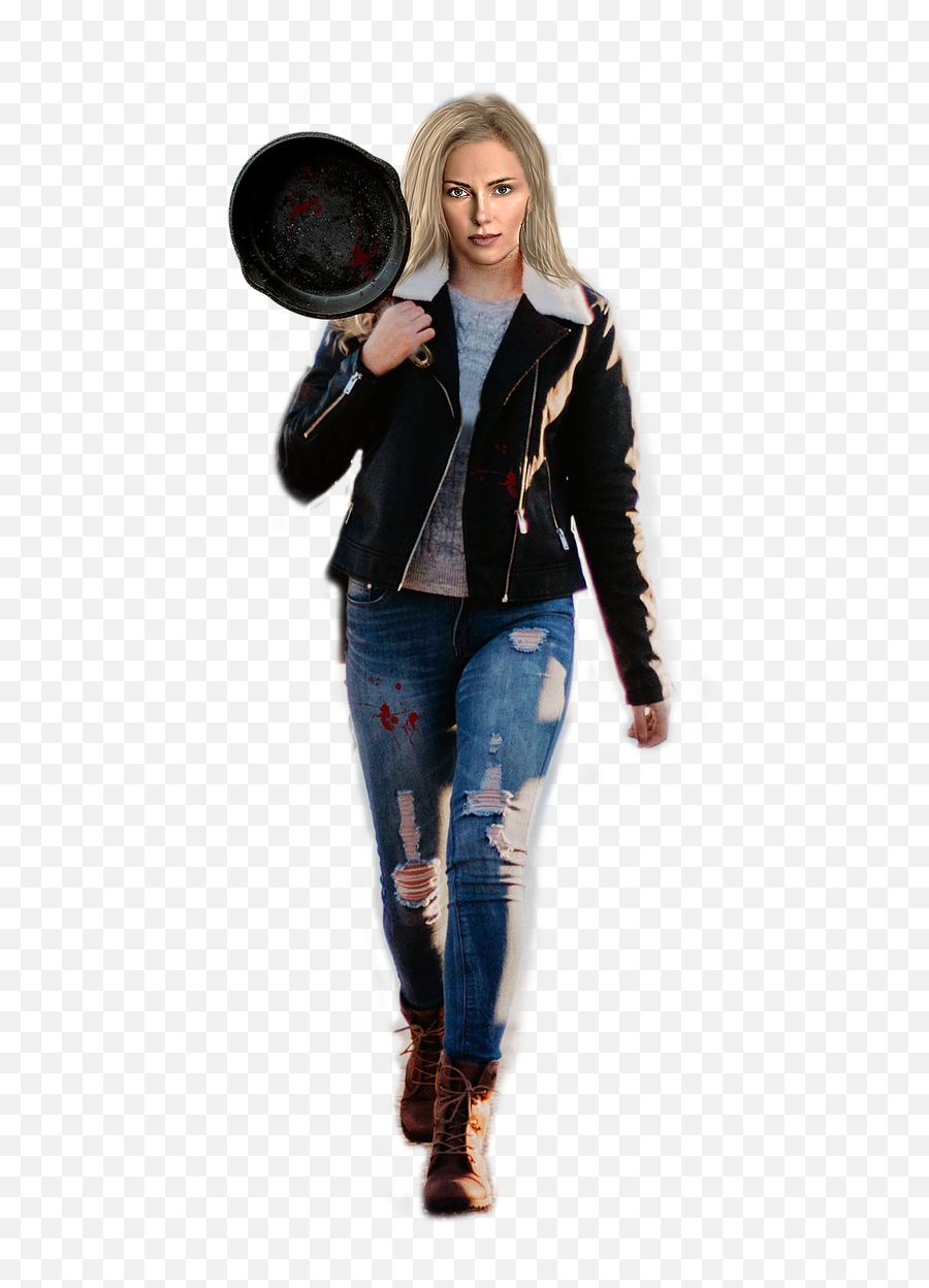 Frying Pan Woman Weapon Funny - Leather Jacket Styles Emoji,Frying Pan Emoji
