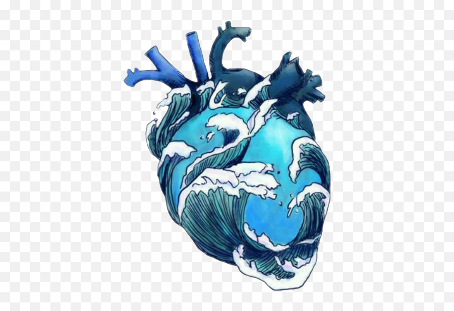 Emoji Background - Beneath The Waves Heart,Waves Emoji