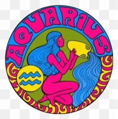 Vinyl Aquarius Zodiac Zodiacsign Circle Aesthetic - Astrological Stickers Emoji