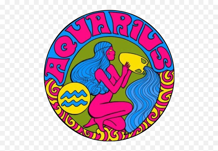 Vinyl Aquarius Zodiac Zodiacsign Circle Aesthetic - Astrological Stickers Emoji,Aquarius Emoji