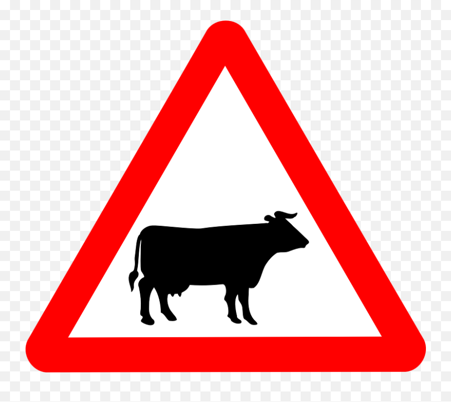 Cattle Crossing Signs - Cattle Road Sign Emoji,Cow Man Emoji