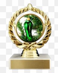 Christmas Pickle Logo Trophy On Flat White Marble - Glass Pickle On Christmas Tree Emoji,Pickle Emoji